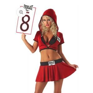 Everlast Sexy Red Ring Girl Costume Hoodie Skirt Set Women’s Size S